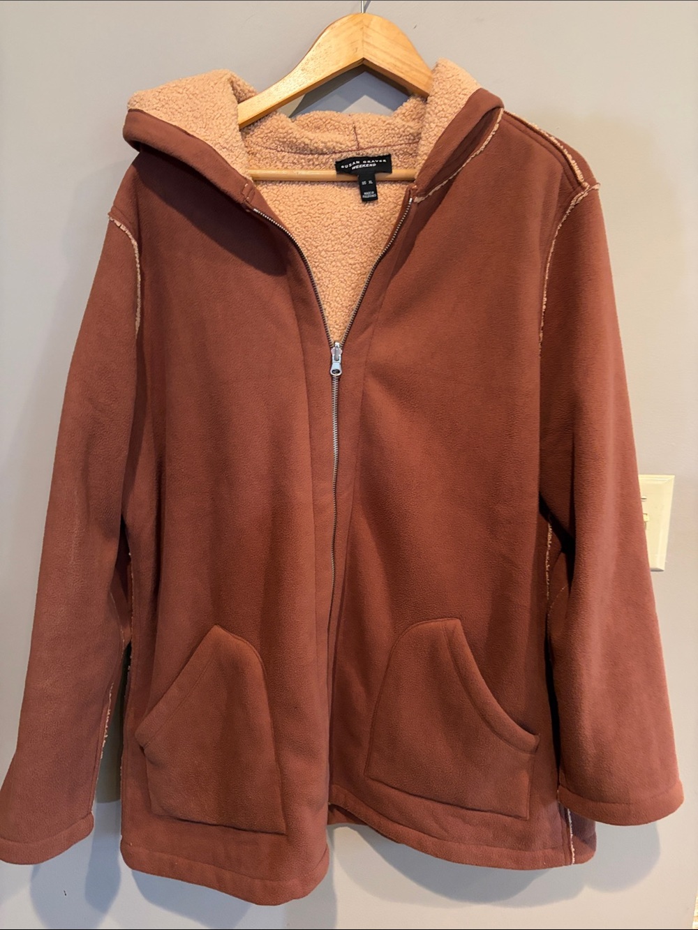 Susan Graver Hooded Sherpa Jacket